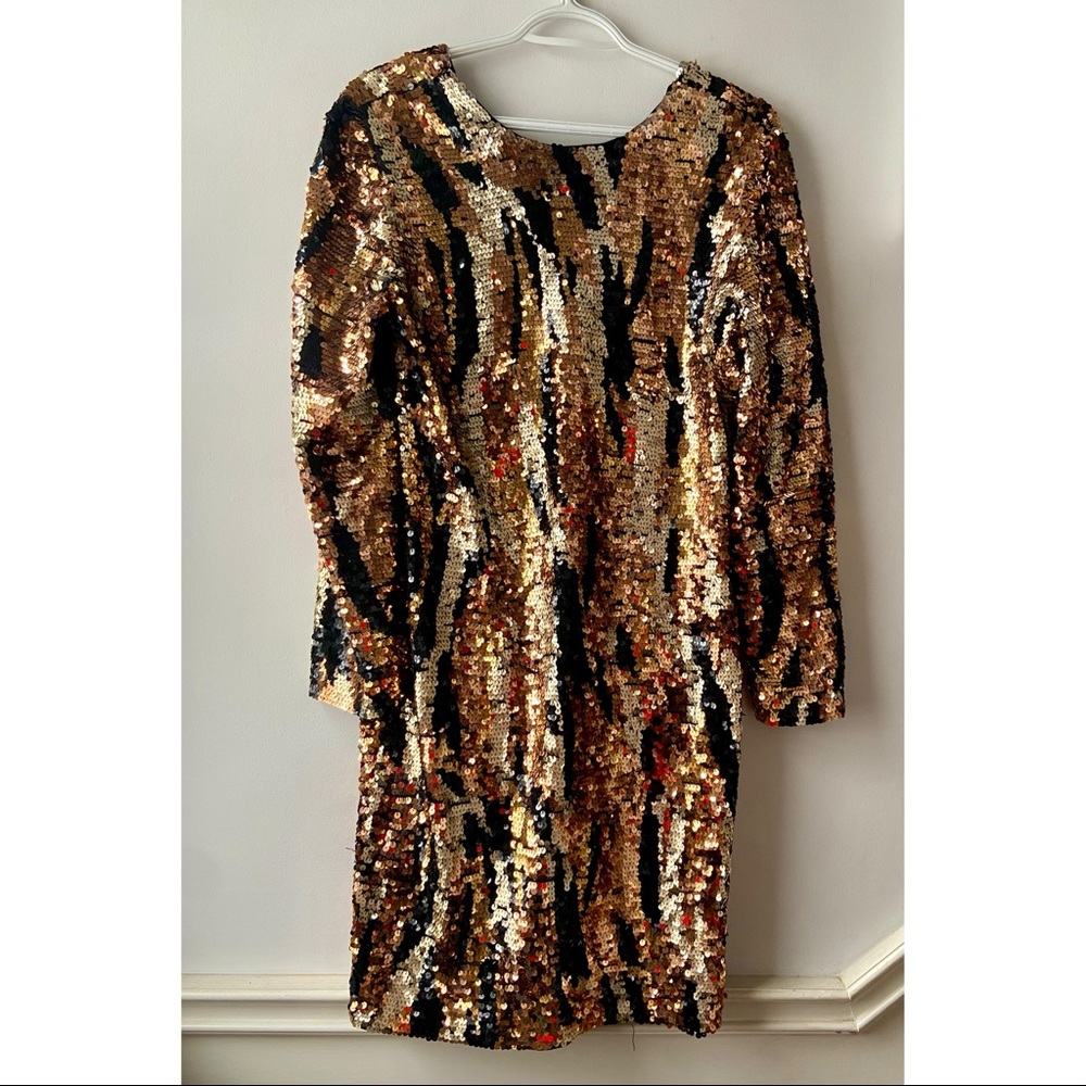 VINTAGE gold and black sequinned party dress